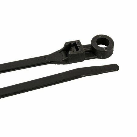 FORNEY Cable Ties, 15 in Black Standard Duty Screw Mounts 62109